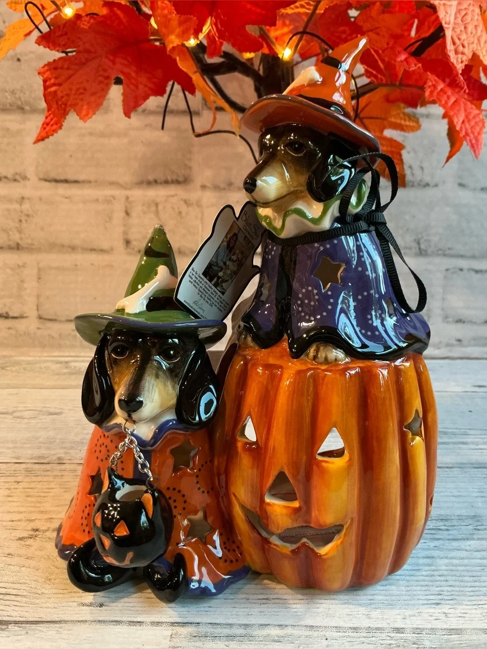 Blue Sky Clayworks Harry and Hermione Dachshunds Tealight Holder